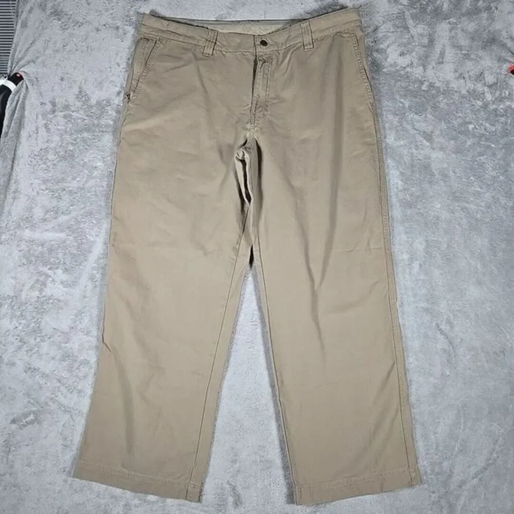 Columbia Pants Mens 40x29 Khaki Tan Cotton Straight Leg Outdoors Gorpcore